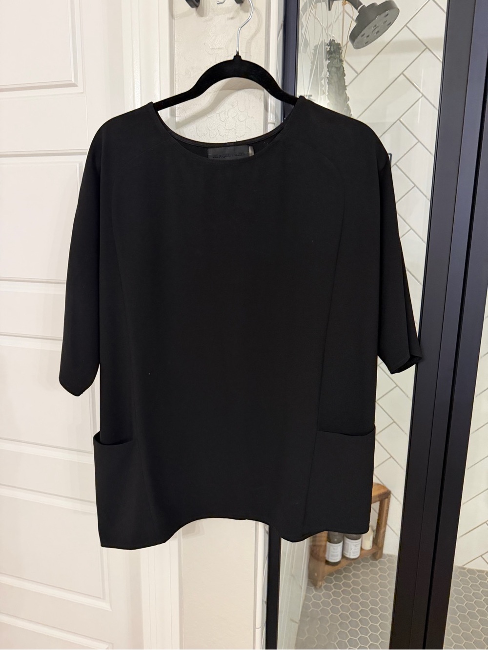 Blaque Label Black Short-Sleeve Pocket Blouse